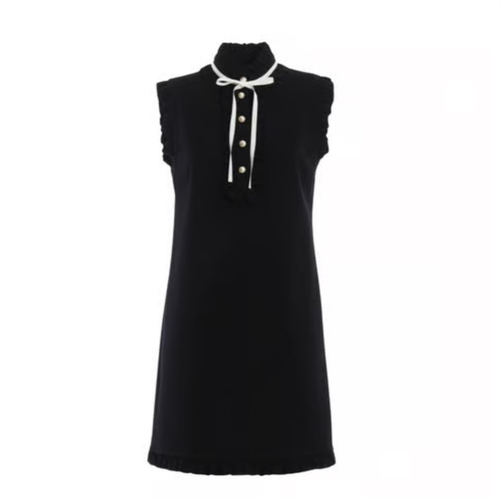 Gucci Viscose Jersey Ruffled Trim Mini Dress SizeM